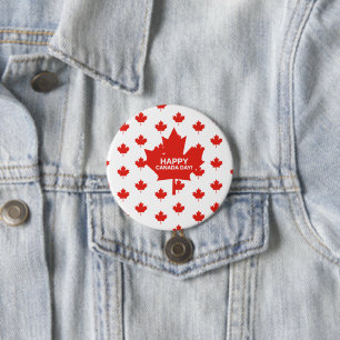 Happy Canada Day Maple leaf Ronde Button 7,6 Cm