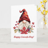 Happy Canada Day met grillige Gnome Maple Leaf Kaart (Gele Bloem)