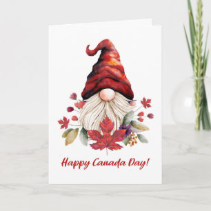 Happy Canada Day met grillige Gnome Maple Leaf Kaart
