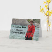Happy Canada Day Mountie Foto Kaart (Gele Bloem)
