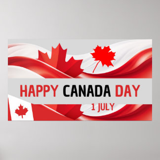 Happy Canada Day op 1 juli in het Poster. Canadese Poster
