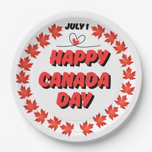 Happy Canada Day Papieren Bordje (Voorkant)
