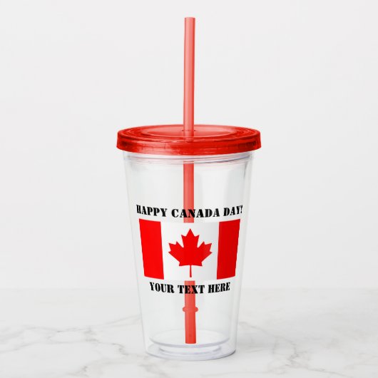Happy Canada Day-partij levert Canadese vlag Acryl Drinkbeker (Voorkant)