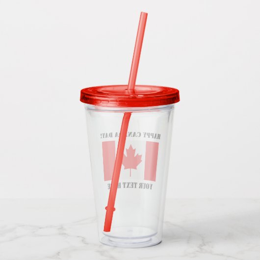 Happy Canada Day-partij levert Canadese vlag Acryl Drinkbeker (Achterkant)