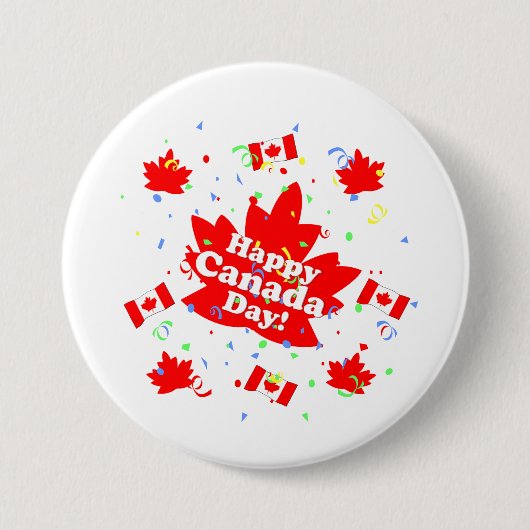 Happy Canada Day Party Ronde Button 7,6 Cm (Voorkant)