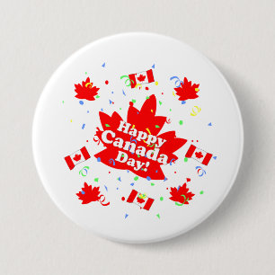 Happy Canada Day Party Ronde Button 7,6 Cm