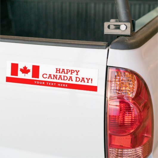 Happy Canada Day patriottic Canadian flag Bumpersticker (Op Truck)