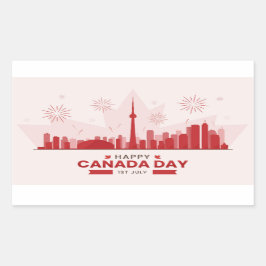 Happy Canada Day Rechthoekige Sticker