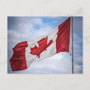 Happy Canada Day Red en White Canadian Flag Briefkaart