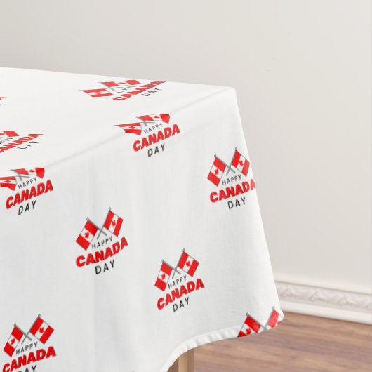 Happy Canada Day Red White Canadian Flags Large Tafelkleed (Voorbeeld)