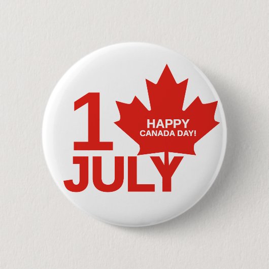 Happy Canada Day Ronde Button 5,7 Cm (Voorkant)