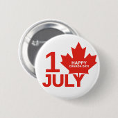 Happy Canada Day Ronde Button 5,7 Cm (Voorkant /achterkant)