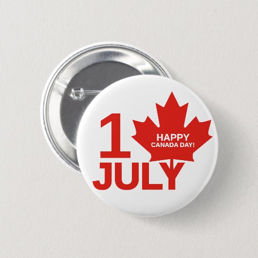 Happy Canada Day Ronde Button 5,7 Cm (Voorkant /achterkant)