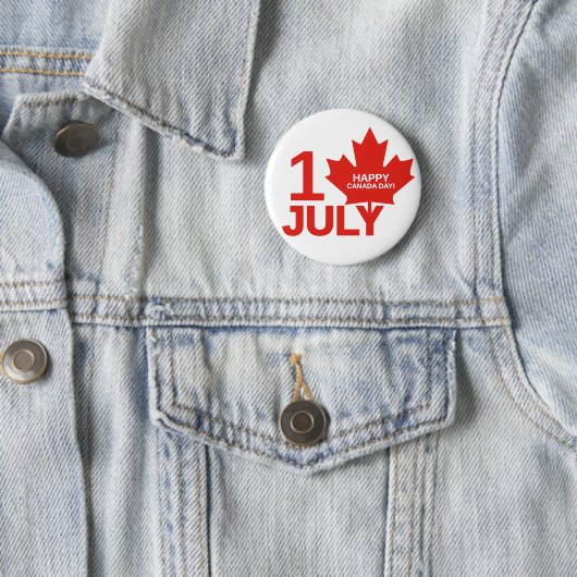 Happy Canada Day Ronde Button 5,7 Cm (In situ)