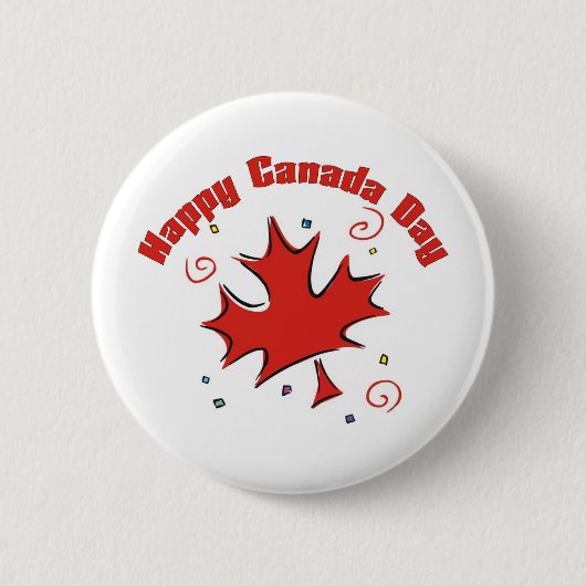 Happy Canada Day Ronde Button 5,7 Cm (Voorkant)