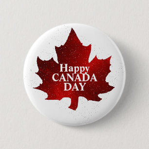Happy CANADA DAY ROOD ESDOORNBLAD Ronde Button 5,7 Cm
