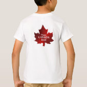 Happy CANADA DAY Rood Maple Leaf Kinder T-shirt (Achterkant)