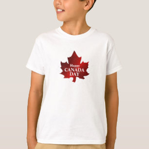 Happy CANADA DAY Rood Maple Leaf Kinder T-shirt