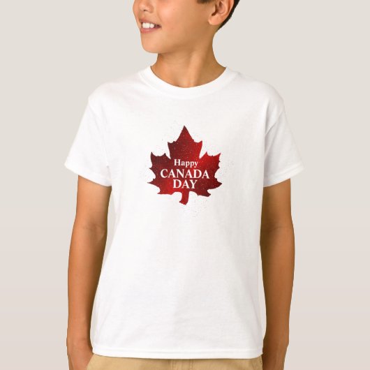 Happy CANADA DAY Rood Maple Leaf Kinder T-shirt (Voorkant)