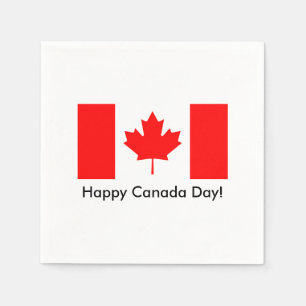 Happy Canada Day servetten met Canadese vlag