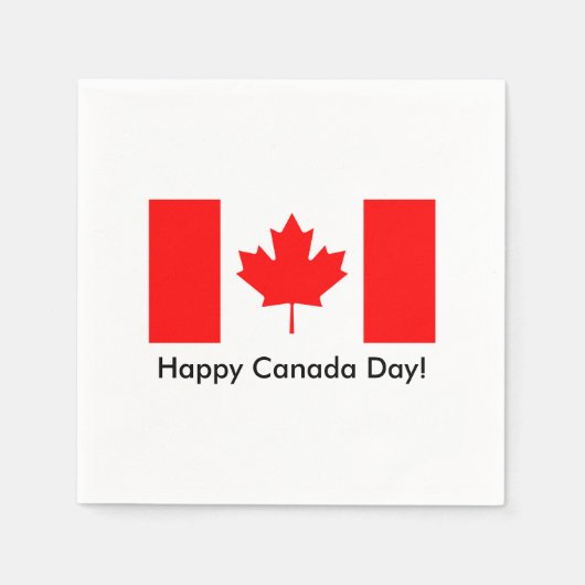 Happy Canada Day servetten met Canadese vlag (Voorkant)