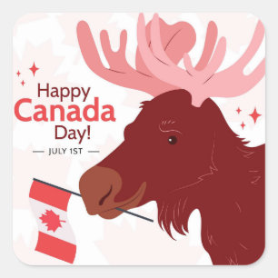 Happy Canada Day Square Sticker