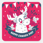 Happy Canada Day Square Sticker (Voorkant)