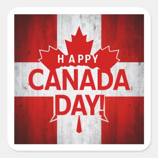 Happy Canada Day Sticker (Voorkant)