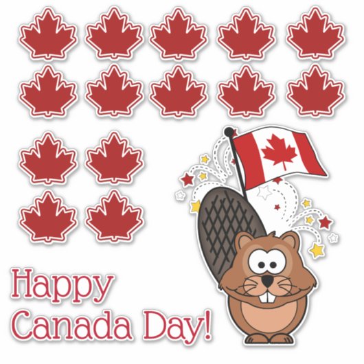 Happy Canada Day Sticker (Voorkant)