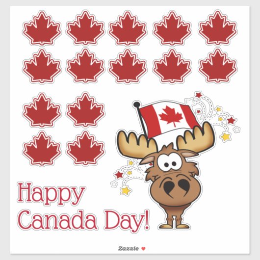 Happy Canada Day Sticker (Vel)