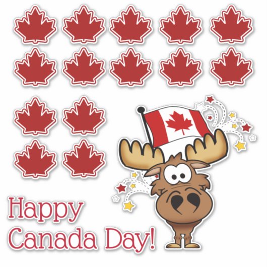Happy Canada Day Sticker (Voorkant)