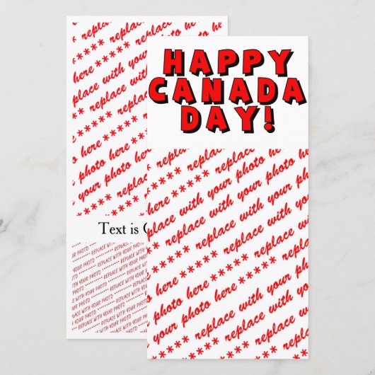 Happy Canada Day Text Afbeelding (Voorkant / Achterkant)