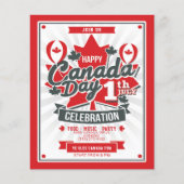 Happy Canada Day Viering 1 juli Party Uitnodigen Flyer (Voorkant)
