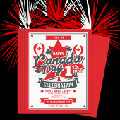 Happy Canada Day Viering 1 juli Party Uitnodigen Flyer