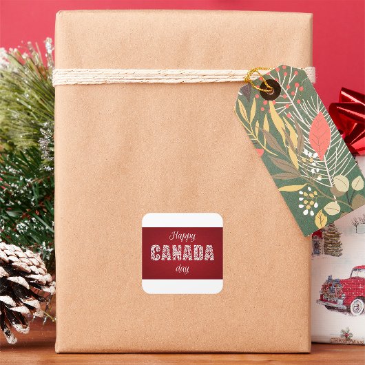 Happy Canada Day Vierkante Sticker