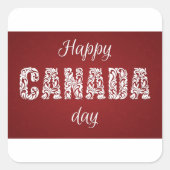 Happy Canada Day Vierkante Sticker (Voorkant)