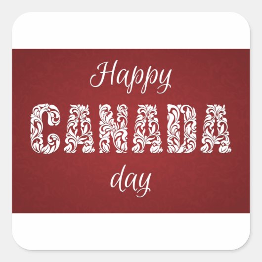 Happy Canada Day Vierkante Sticker (Voorkant)