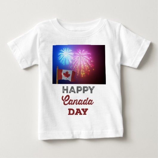 Happy Canada Day Vlag & Vuurwerk (Voorkant)