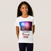 Happy Canada Day Vlag & Vuurwerk T-shirt (Voorkant volledig)