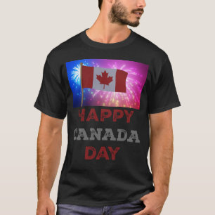Happy Canada Day vuurwerk T-shirt