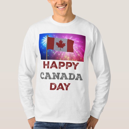 Happy Canada Day vuurwerk T-shirt (Voorkant)