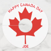 Happy Canada Day Wine Glass Labels (Achterkant)