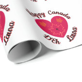 Happy Canada D'Eh Heart, Frog, Maple Leaves Cadeaupapier (Rol Hoek)