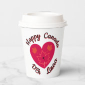Happy Canada D'Eh Heart, Frog, Maple Leaves Papieren Bekers (Achterkant)