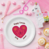 Happy Canada D'Eh Heart, Frog, Maple Leaves Papieren Bordje (Feest)