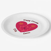 Happy Canada D'Eh Heart, Frog, Maple Leaves Papieren Bordje (Gekanteld)