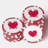 Happy Canada D'Eh Heart, Frog, Maple Leaves Poker Chips (Opstapeling)