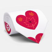 Happy Canada D'Eh Heart, Frog, Maple Leaves Stropdas (Opgerold)