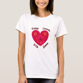 Happy Canada D'Eh Heart, Frog, Maple Leaves T-shirt