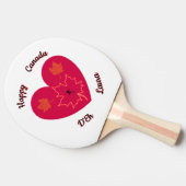 Happy Canada D'Eh Heart, Frog, Maple Leaves Tafeltennisbatje (Zijkant)